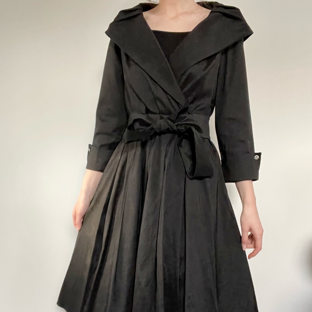 Pleated black dress
